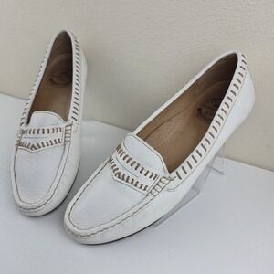 Driver Club Leather White Maple Ave Slip On Loafer Driving Shoe Moccasin Wmns 11